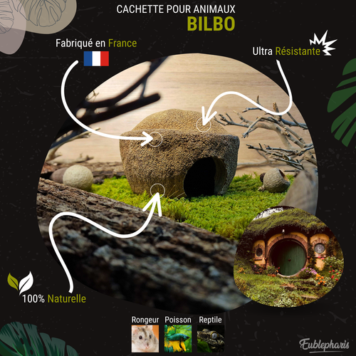 Cachette pour Rongeur, Terrarium et Aquarium : Cachette Bilbo 15cm - Eublepharis
